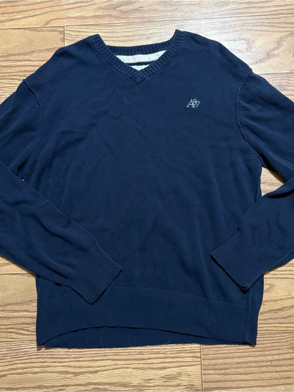 Y2K 2000s Aeropostale Navy Blue Knit V Neck Sweater Men’s XXL
